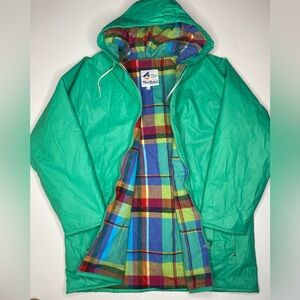 Vintage Misty Harbor Rain All Weather Slicker Coat Seafoam Green Women’s Sz Lg
